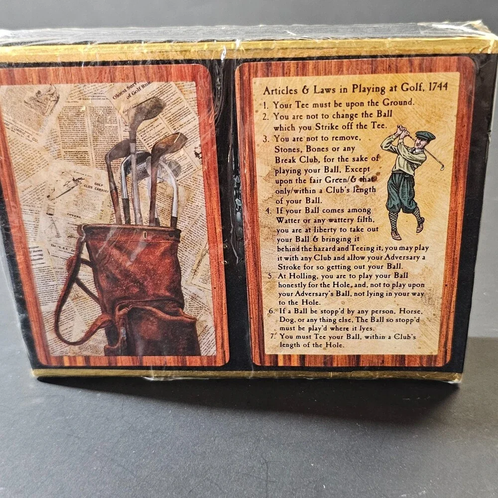 Vtg NIB Golf Playing Cards Congress Factory Brand Made in Spain Nostalgi 2 Decks